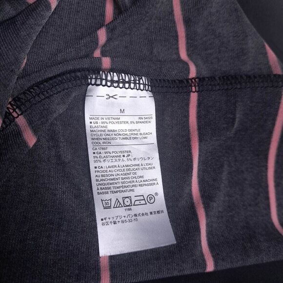 Banana Republic Womens Medium Black Pink Striped Short Sleeve Wrap V Neck Dress - Picture 6 of 8